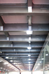 Low angle view of illuminated ceiling in building