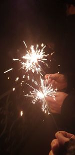 Firework display at night