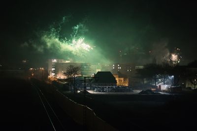 Illuminated city at night