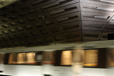 Blurred motion of train