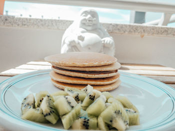 Close-up of breakfast on table