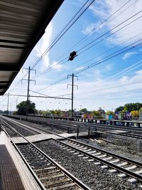 Railroad tracks against sky