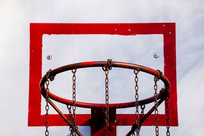 Old street basketball hoop, sports equipment