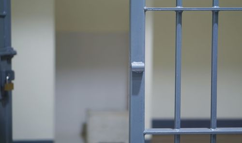 Close-up of closed door of building