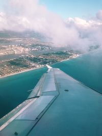 Aerial view of sea against sky