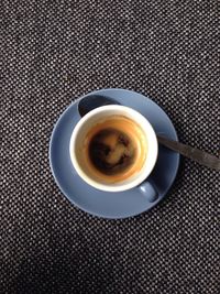 High angle view of coffee on table