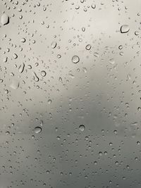 Full frame shot of wet glass window