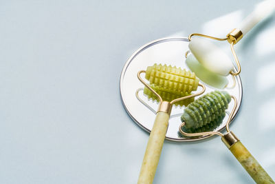 High angle view of vegetables against white background