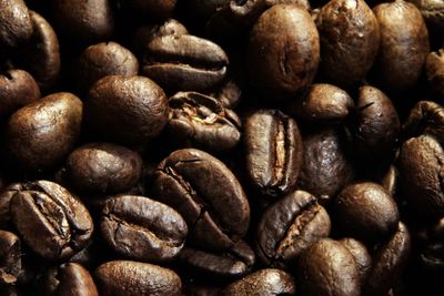 Full frame shot of roasted coffee beans