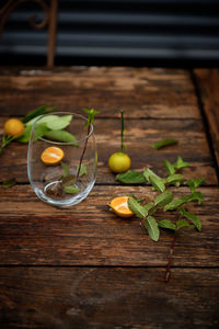 Close-up of fruits on table