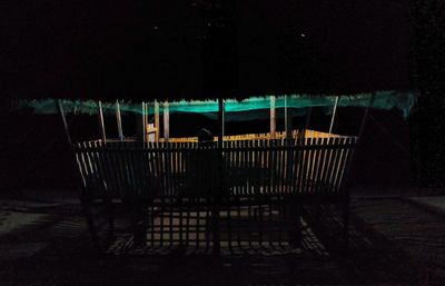 Metallic structure at night