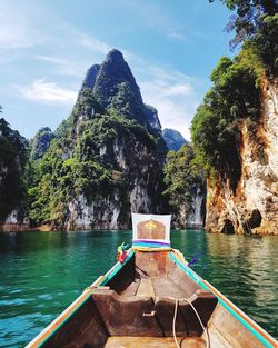 Scenic view of mountain and lake