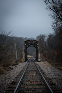 Railway bridge against sky