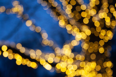 Defocused image of illuminated lights