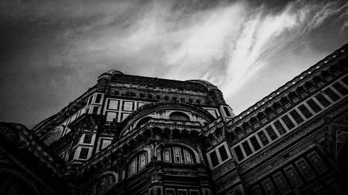 Low angle view of old building against sky