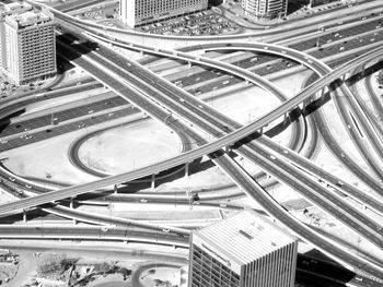 High angle view of highway in city