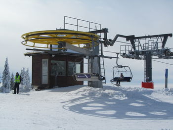 View of ski lift in winter