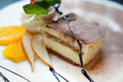 Close-up of cake in plate