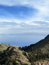 Scenic view of mountains against sky