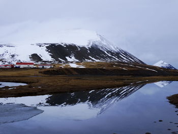 Reflection of sky on lake