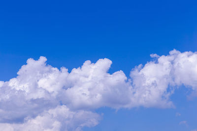 Low angle view of clouds in blue sky