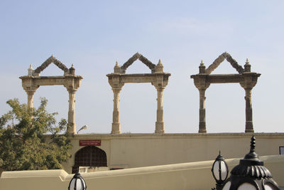 Low angle view of historical building against sky