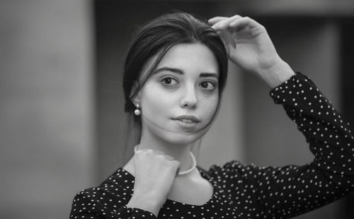 Close-up portrait of a young woman