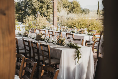 Table set up for ceremony