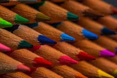 Close-up of multi colored pencils