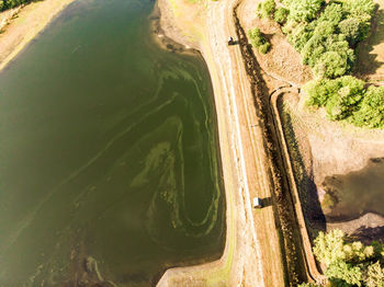 High angle view of beach