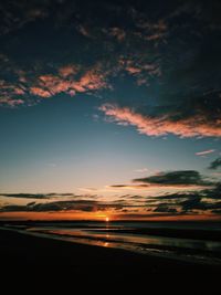 Scenic view of landscape against sky during sunset