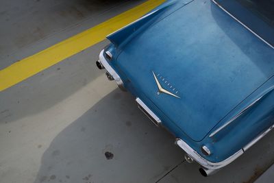 High angle view of airplane on road