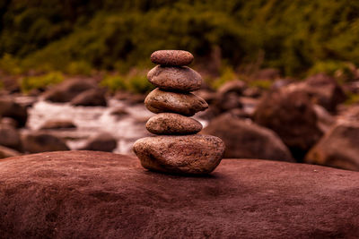 Stack of stones on rock