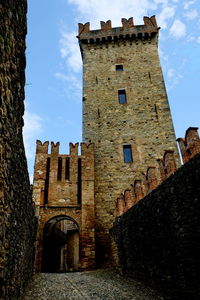 Low angle view of historic building against sky