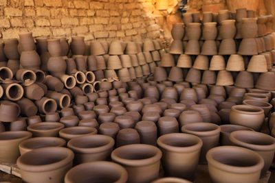 Full frame shot of pots