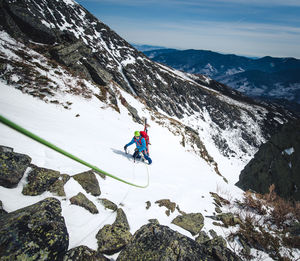 Scenic view of snowcapped mountains