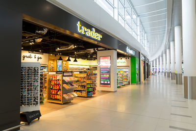 Interior of illuminated store