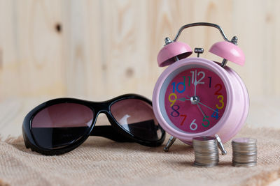 Close-up of sunglasses on table