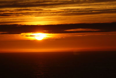 Scenic view of sunset over sea