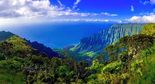 Scenic view of mountains against sky