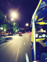 Traffic on road at night