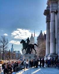 People walking in city