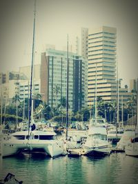 Boats in harbor