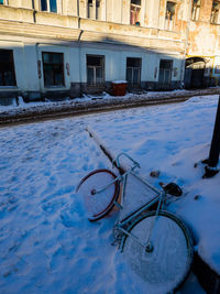 Snow on building
