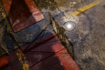 Low section of man standing on floor