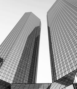 Low angle view of modern buildings against sky