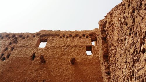 Low angle view of castle against clear sky