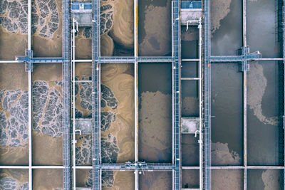 Aerial view of sewage treatment plant