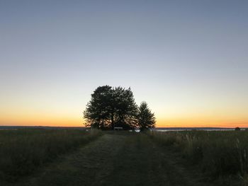 Scenic view of landscape at sunset