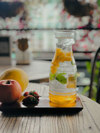 Close-up of drink on table